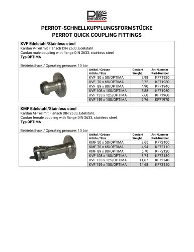 PERROT QUICK COUPLING FITTINGS KVF - KMF