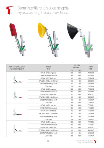 Hydraulic single inter-row boom