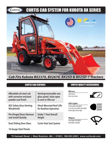 CURTIS CAB SYSTEM FOR KUBOTA BX SERIES