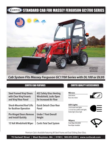 STANDARD CAB FOR MASSEY FERGUSON GC1700 SERIES