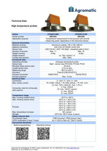 High temperature probes