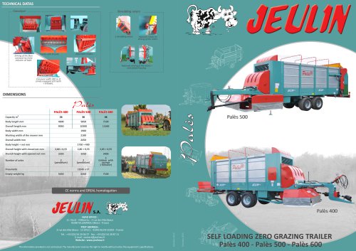 Self loadind zero grazing trailer Pales 400-500-600