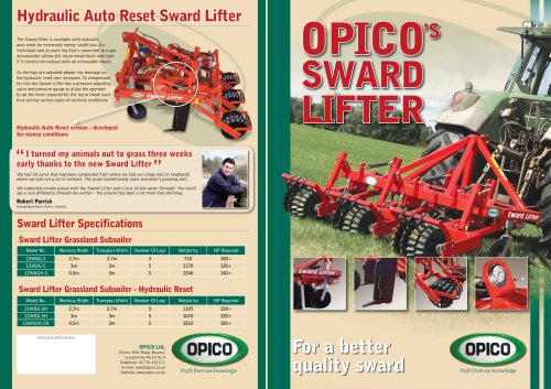 Opico sward lifter