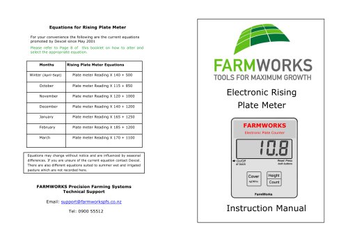 Electronic Rising Plate Meter