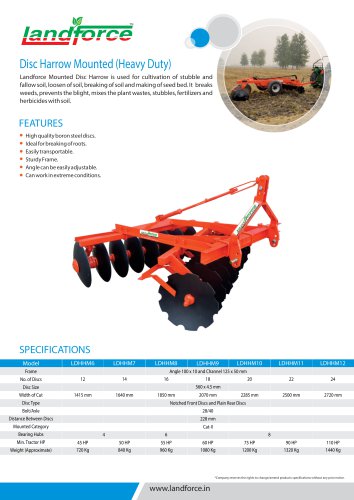 DISC HARROW MOUNTED HEAVY DUTY