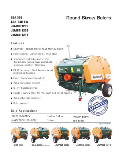 Round Straw Balers SBA, Jumbo Series