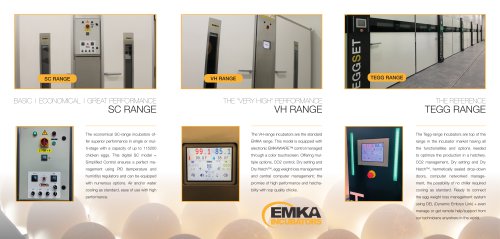 Different EMKA Incubator Ranges