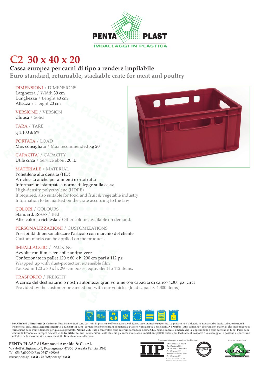 C2 30 x 40 x 20 - Pentaplast