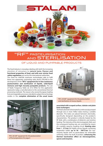 Pasteurisation of liquid products in the tube