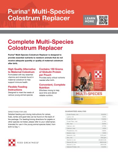 Purina®  Multi-Species Colostrum Replacer