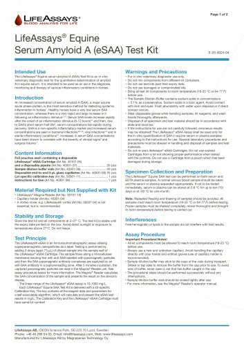 Equine Serum Amyloid A (SAA) IFU