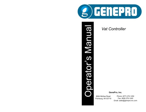 Vat Controller Instructions