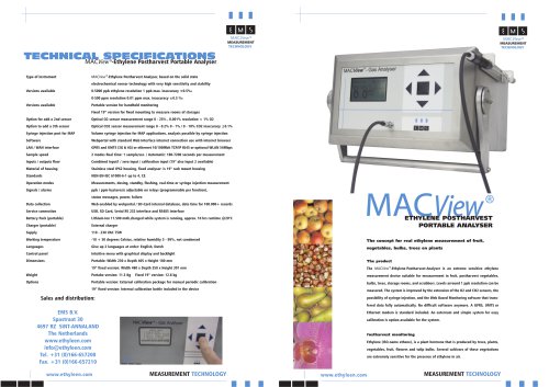 ETHYLENE POSTHARVEST PORTABLE ANALYSER