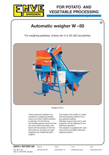 Automatic weigher W –50