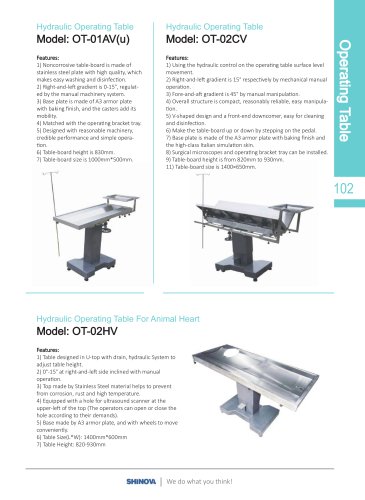 Hydraulic Operating Table