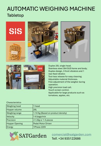AUTOMATIC WEIGHING MACHINE Tabletop