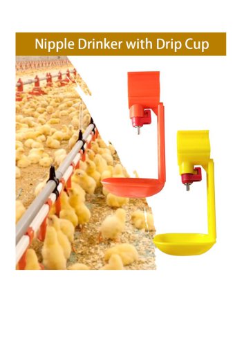 Chicken Nipple Drinker with Drip Cup for Round Pipe