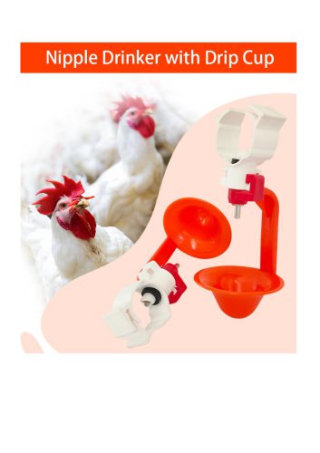 Chicken Nipple Drinker with Drip Cup for Round Pipe