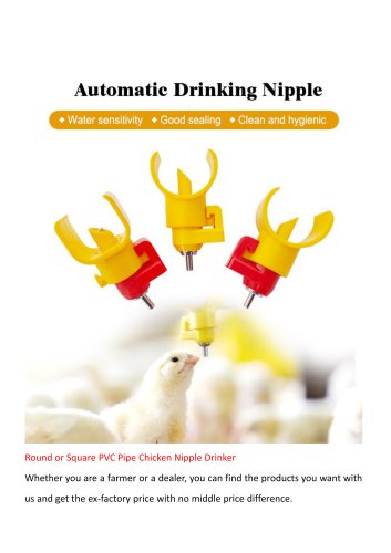 Round or Square PVC Pipe Chicken Nipple Drinker