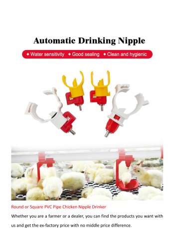 Round or Square PVC Pipe Chicken Nipple Drinker