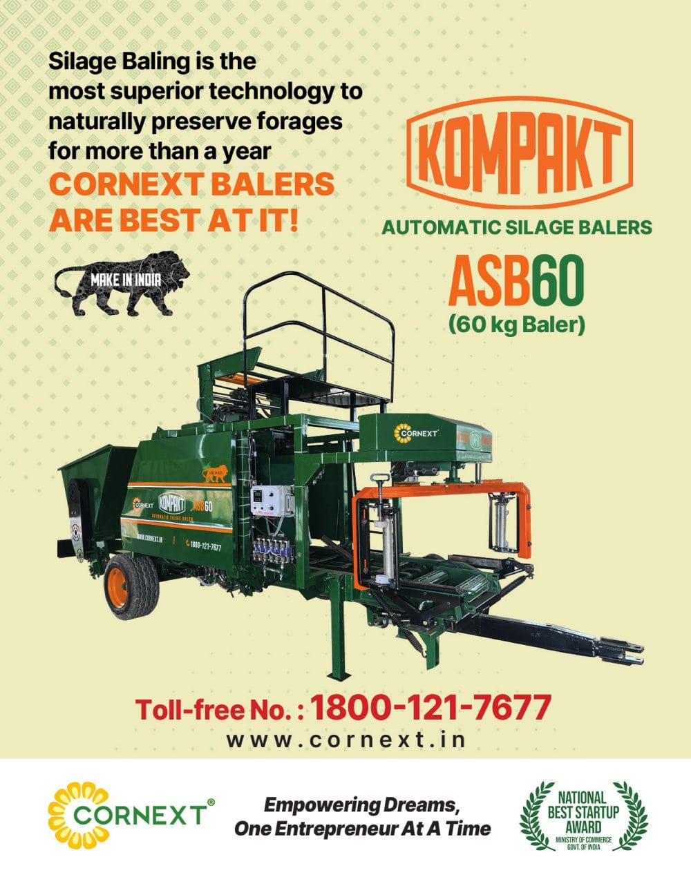 Silage Baler Machinery - Cornext Agri Products Pvt. Ltd.