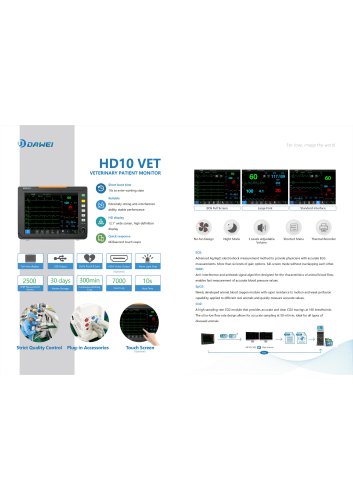DAWEI HD10-VET Veterinary Patient Monitoring Systems