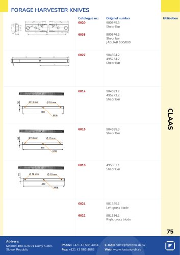 FORAGE HARVESTER KNIVES