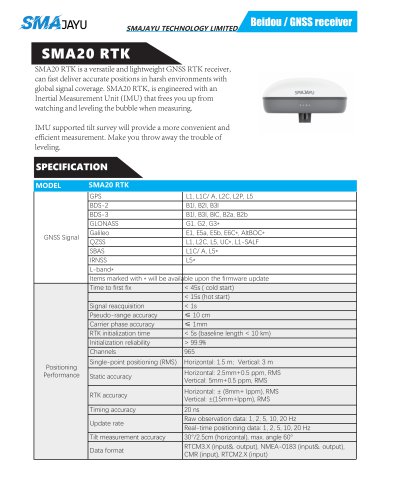 SMAJAYU GNSS receiver SMA20 RTK Base+Rover