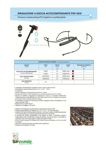 Pressure-compensating (PC) irrigation on potted plants