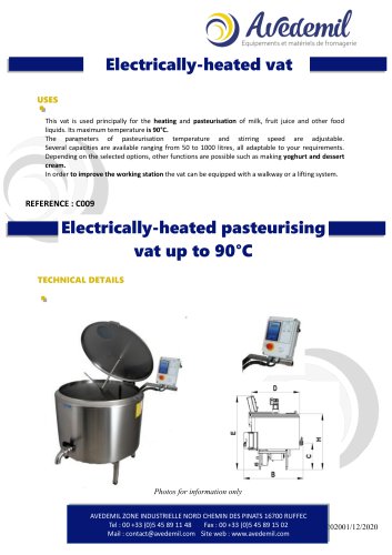 Electrically-heated vat