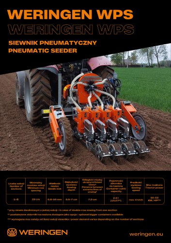 Pneumatic seed drill WERINGEN WPS