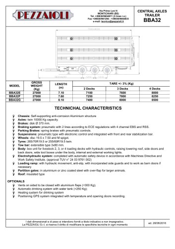 CENTRAL AXLES TRAILER BBA32