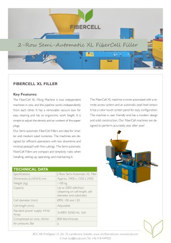 2-Row Semi-Automatic XL FiberCell Filling Machine