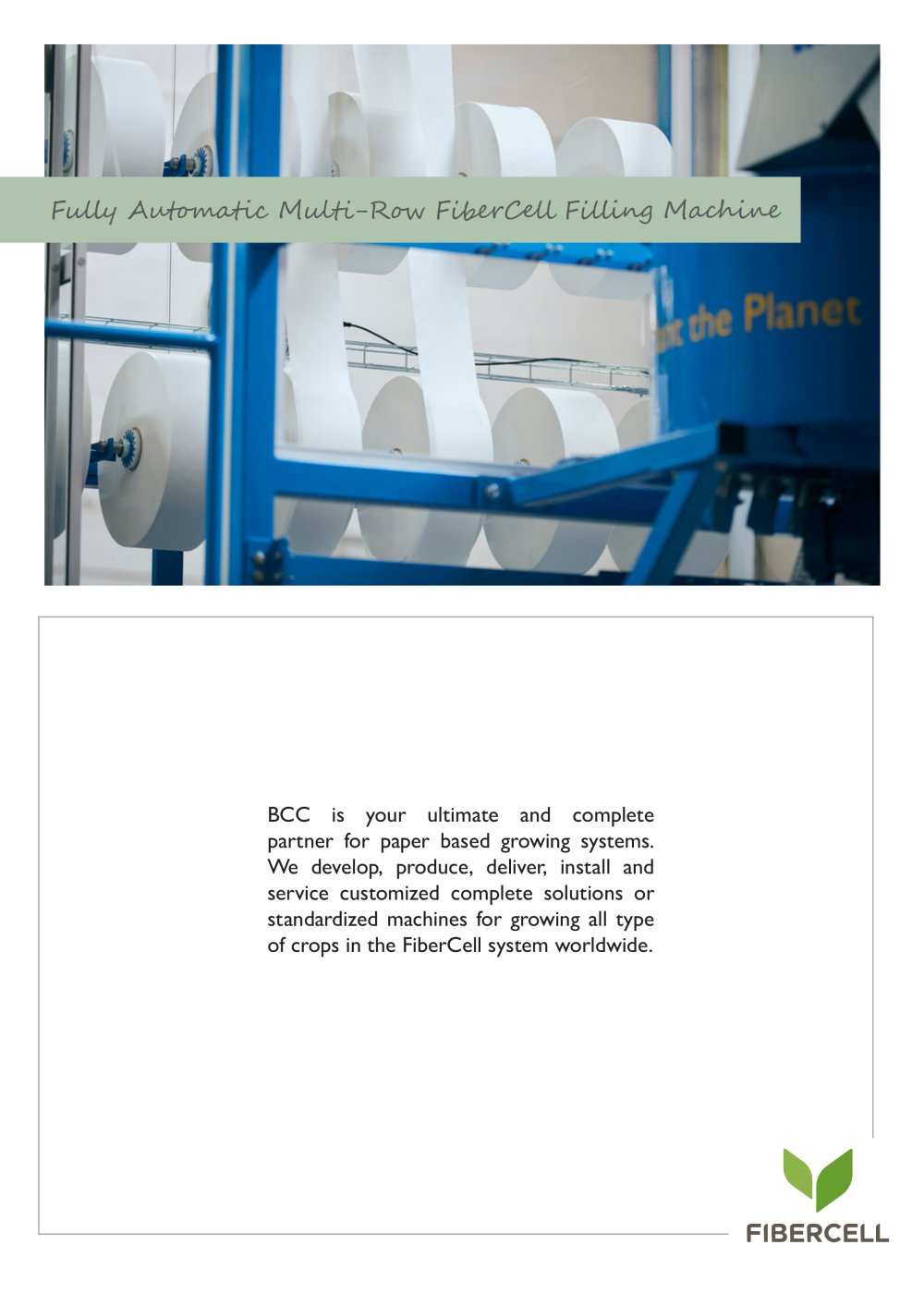 Fully Automatic Multi-Row FiberCell Filling Machine - BCC FiberCell