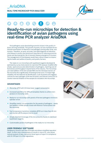 AriaDNA REAL-TIME MICROCHIP PCR ANALYZER